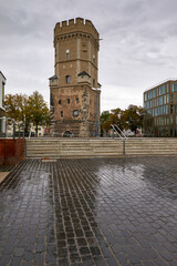 Wall Mural - View at Cologne promenade on a rainy day