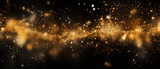 Fototapeta  - Gold dust light sparkle luxury glow christmas confetti
