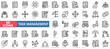 Task management icon collection set. Containing task, managing, process, life cycle, planning, testing, tracking icon. Simple line vector