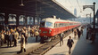 Capturing the Hustle and Bustle: Deutsche Bahn Train Arrives at a Busy Station amidst Radiant Daylight
