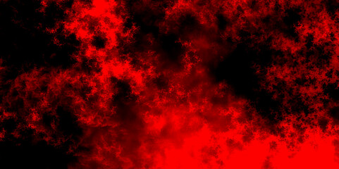 Wall Mural - Fire & brimstone Abstract red grunge reflection of neon cumulus clouds smoke exploding art background. Crimson red blaze fire flame grungy smoke texture.