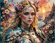 © AM - portrait of a woman with flowers