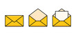 Envelope icons set, open, closed and with a mail icons, message symbols