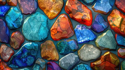  Abstract wallpaper featuring vibrant colored stones