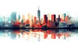 Panorama of Manhattan, New York City, graphic concept. The heart of the USA, famous travel destination, illustration