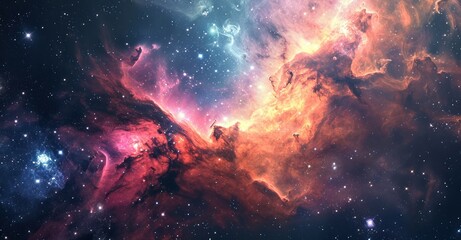 Wall Mural - colourful nebula galaxy cosmos astronomy star