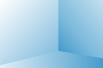Wall Mural - corner of the blue room,minimal pastel gradient background,scene for mock up product display,perspec