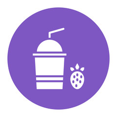 Wall Mural - Strawberry Milkshake icon vector image. Can be used for Bar.