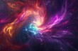 Vibrant interstellar clouds radiate with vivid hues in a dynamic cosmic scene