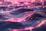 Fototapeta Przestrzenne - Purple water with sparkle lights, golden details background