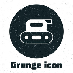 Sticker - Grunge Electric planer tool icon isolated on white background. Monochrome vintage drawing. Vector