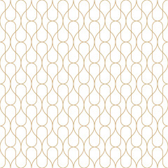 Wall Mural - seamless gold geometric wave lines pattern. repeating pattern background for fabric, wallpaper, card