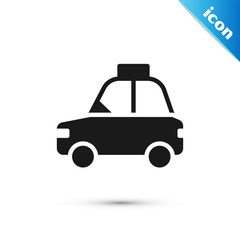 Poster - Grey Pet car taxi icon isolated on white background. Vector