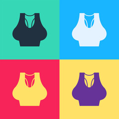 Wall Mural - Pop art Undershirt icon isolated on color background. Vector