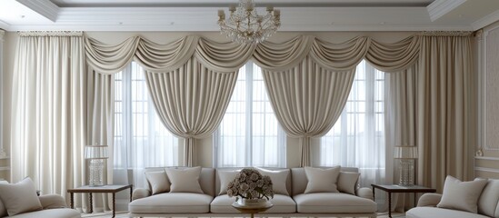 Classic window drapery with a stylish lambrequin.