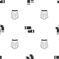 Wall Mural - Set Socks, Winter scarf and Skirt on seamless pattern. Vector