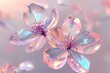 Glass like graphic floating  pink flower background illustration