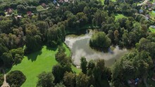 Beautiful Pond Park Castle Krasiczyn Aerial View Poland