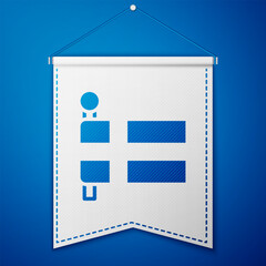 Sticker - Blue Flag of Iceland icon isolated on blue background. White pennant template. Vector