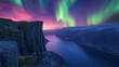 Imagine standing atop a cliff overlooking the fjords at twilight, with the soft hues of dusk blending into the night sky, setting the stage for the celestial spectacle of the Northern Lights