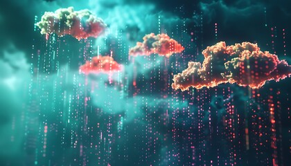 Binary Code Showers: Exploring the Digital Cloudscape