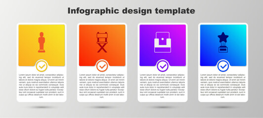 Poster - Set Movie trophy, Director movie chair, Cinema and . Business infographic template. Vector