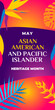 Asian american, native hawaiian and pacific islander heritage month. Vector vertical banner for social media. Illustration with text. Asian Pacific American Heritage Month on purple background