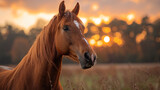 Fototapeta Panele - wildlife photography, authentic photo of a horse in natural habitat, taken with telephoto lenses, for relaxing animal wallpaper and more