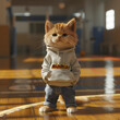 Orange Kitten in Hoodie - Generative AI