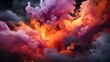Amber and amethyst clouds clash and meld in a symphony of color and movement