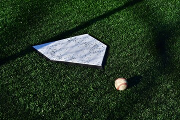 Wall Mural - Baseball and Home Plate on Artificial Turf