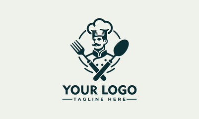 Poster - Chef Logo Vector Illustration Logo design Cute Restourant vector for Greeting Day Chef Restourant