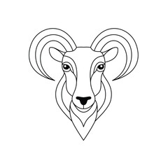 Poster - Ram line art icon on white background.