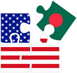 USA - Bangladesh : puzzle shapes with flags