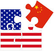 USA - China : puzzle shapes with flags
