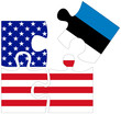 USA - Estonia : puzzle shapes with flags