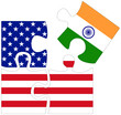 USA - India : puzzle shapes with flags