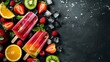 Generative AI : homemade fruit ice pop, popsicle
