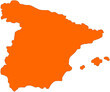 Map of Spain in orange