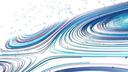 Wall Mural - Abstract white background from multi-colored curved lines. Data processing, technology, artificial intelligence. 3D rendering.