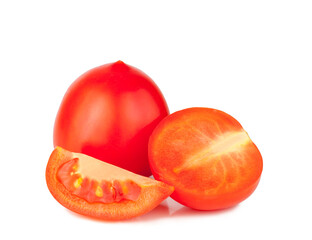 Wall Mural - Tomato and slices isolated on a white background