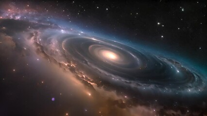 Wall Mural - Celestial Carousel: The Graceful Spin of a Majestic Rotating Galaxy