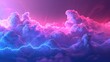 Cloud 3d wallpaper with glowing neon glow lines AI generated image