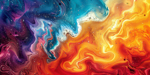 Wall Mural - Vibrant Abstract Earth Close-Up with Solar Storm in Hip-Hop Style Gen AI