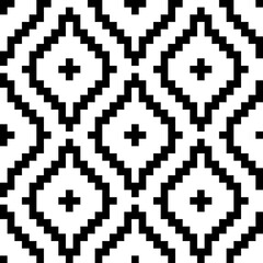 Wall Mural - shweshwe african seamless pattern. repeating abstract shwe black isolation on white background. repe