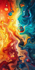 Wall Mural - Close-up Earth with Vibrant Solar Storm in Surrealist Style Gen AI