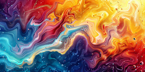 Wall Mural - Close-Up Earth with Solar Storm Abstract Art in Vibrant Surrealist Style Gen AI
