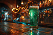 St Patrick's day green beer on a bar