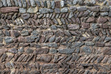 Fototapeta Londyn - Pattern of stones in the Rocabruna Castle Walls