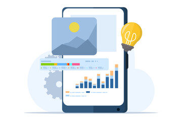 Wall Mural - web development or programming language concept. css, html, it, ui. cartoon character programmer dev
